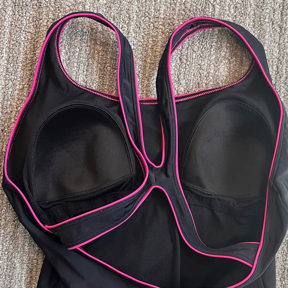 Speedo Swimsuit One Piece Black Pink 12 - Picture 4 of 5
